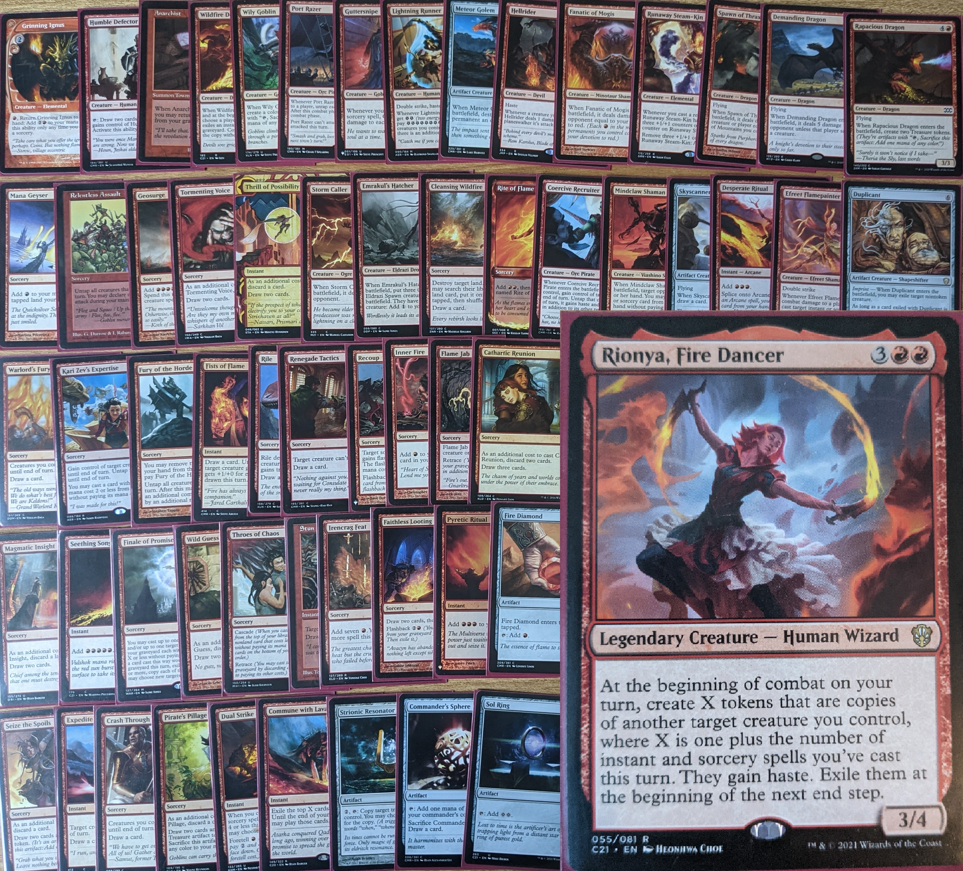 Rionya, Fire Dancer - Combat/Storm EDH Deck (Custom 100 Card Commander Deck)